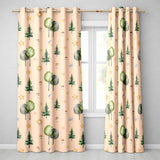 Watercolor Forest Trees Mushrooms Sun Moon Stars Seamless Pattern Lilac  Readymade Eyelet Ring Top Thermal 100% Blackout Curtains