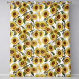 Bright Sunflower Floral Seamless Pattern Neutral Background  Readymade Eyelet Ring Top Thermal 100% Blackout Curtains