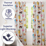Cute Summer Chihuahua Dog Cartoon Seamless Pattern Neutral Background  Readymade Eyelet Ring Top Thermal 100% Blackout Curtains