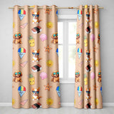 Cute Summer Chihuahua Dog Sunglasses Kawaii Beach  Seamless Pattern  Readymade Eyelet Ring Top Thermal 100% Blackout Curtains