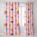 Summer Chihuahua Dog Sunglasses Kawaii Beach Icon Blush Pink  Seamless Pattern  Readymade Eyelet Ring Top Thermal 100% Blackout Curtains