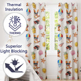 Summer Chihuahua Dog Sunglasses Kawaii Beach  Grey  Seamless Pattern  Readymade Eyelet Ring Top Thermal 100% Blackout Curtains