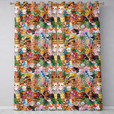 Cute Hawaiian Kids Tiki Mask Pineapple Soft Beige Background Seamless Pattern  Readymade Eyelet Ring Top Thermal 100% Blackout Curtains