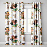 Cute Hawaiian Girl Hula Dance Coconut Shell Cream Background Seamless Pattern  Readymade Eyelet Ring Top Thermal 100% Blackout Curtains