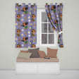 Cute Hawaiian Girl Hula Dance Coconut Shell Purple Background Seamless Pattern  Readymade Eyelet Ring Top Thermal 100% Blackout Curtains