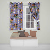 Cute Hawaiian Girl Hula Dance Coconut Shell Purple Background Seamless Pattern  Readymade Eyelet Ring Top Thermal 100% Blackout Curtains