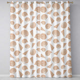 Minimal Seashell Pattern Beige Coastal Background Seamless Pattern  Readymade Eyelet Ring Top Thermal 100% Blackout Curtains