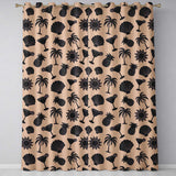 Tropical Beach  Silhouette Palm Pineapple Cocktail Shell Seamless Pattern  Readymade Eyelet Ring Top Thermal 100% Blackout Curtains