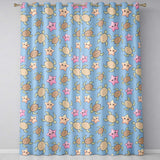 Cute Sea Turtles And Starfish Kawaii Blue Ocean Seamless Pattern  Readymade Eyelet Ring Top Thermal 100% Blackout Curtains