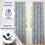 Cute Sea Turtles And Starfish Kawaii Blue Ocean Seamless Pattern  Readymade Eyelet Ring Top Thermal 100% Blackout Curtains