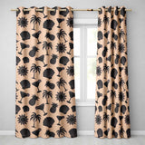 Tropical Beach  Pineapple Cocktail Shell Palm Peach Seamless Pattern  Readymade Eyelet Ring Top Thermal 100% Blackout Curtains