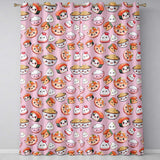 Kawaii Sushi Rice Bowls and Noodles Characters Pink  Seamless Pattern  Readymade Eyelet Ring Top Thermal 100% Blackout Curtains