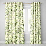 Elegant Watercolor Butterflies and Green Leaves on Soft Cream  Seamless Pattern  Readymade Eyelet Ring Top Thermal 100% Blackout Curtains
