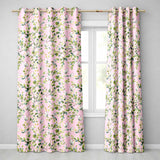 Elegant Watercolor Butterflies and Green Leaves on Dusty Pink  Seamless Pattern  Readymade Eyelet Ring Top Thermal 100% Blackout Curtains