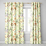 Cute Woodland Deer Owl Mushrooms and Stars on Cream Background Seamless Pattern  Readymade Eyelet Ring Top Thermal 100% Blackout Curtains