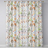 Woodland Deer Owl Mushrooms and Stars on Warm Neutral  Seamless Pattern  Readymade Eyelet Ring Top Thermal 100% Blackout Curtains