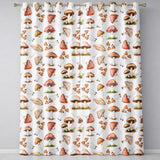Watercolor Mushrooms Botanical Forest Elements on Plain Seamless Pattern  Readymade Eyelet Ring Top Thermal 100% Blackout Curtains
