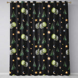 Watercolor Forest Trees Mushrooms Sun Moon Stars Seamless Pattern  Readymade Eyelet Ring Top Thermal 100% Blackout Curtains