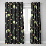 Watercolor Forest Trees Mushrooms Sun Moon Stars Seamless Pattern  Readymade Eyelet Ring Top Thermal 100% Blackout Curtains