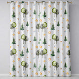 Watercolor Forest Trees Mushrooms Sun Moon Stars on Grey Seamless Pattern  Readymade Eyelet Ring Top Thermal 100% Blackout Curtains
