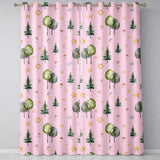 Watercolor Forest Trees Mushrooms Sun Moon Stars on Blush Pink Seamless Pattern  Readymade Eyelet Ring Top Thermal 100% Blackout Curtains
