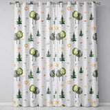 Watercolor Forest Trees Mushrooms Sun Moon Stars on Soft Lilac Seamless Pattern  Readymade Eyelet Ring Top Thermal 100% Blackout Curtains