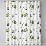 Watercolor Forest Trees Mushrooms Sun Moon Stars on Light Grey Seamless Pattern  Readymade Eyelet Ring Top Thermal 100% Blackout Curtains