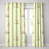 Watercolor Cute Bunny Rabbits Butterflies Wildflowers on Cream Seamless Pattern  Readymade Eyelet Ring Top Thermal 100% Blackout Curtains
