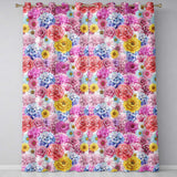 Bright Colourful Mixed Floral Roses Peonies and Daisies Seamless Pattern  Readymade Eyelet Ring Top Thermal 100% Blackout Curtains
