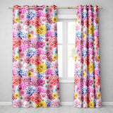 Bright Colourful Mixed Floral Roses Peonies and Daisies Seamless Pattern  Readymade Eyelet Ring Top Thermal 100% Blackout Curtains
