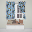 Cute Halloween Characters  Mummy Frankenstein Bat Blue Background Seamless  Readymade Eyelet Ring Top Thermal 100% Blackout Curtains