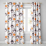 Cute Kawaii Ghost Bat Candy Pumpkin Seamless Pattern Cream Background  Readymade Eyelet Ring Top Thermal 100% Blackout Curtains
