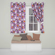 Cute Halloween Ghost Bat Candy Pumpkin Purple Background Seamless Pattern  Readymade Eyelet Ring Top Thermal 100% Blackout Curtains