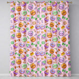 Cute Halloween Donut Candy Ice Cream Kawaii Seamless Pattern Blush Background  Readymade Eyelet Ring Top Thermal 100% Blackout Curtains