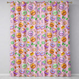 Cute Halloween Donut Candy Ice Cream Kawaii Seamless Pattern Pink Background  Readymade Eyelet Ring Top Thermal 100% Blackout Curtains