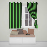 Bold Wavy Green Black Halloween Stripe Seamless Pattern  Readymade Eyelet Ring Top Thermal 100% Blackout Curtains