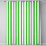 Bold Wavy Green White Halloween Stripe Seamless Pattern  Readymade Eyelet Ring Top Thermal 100% Blackout Curtains