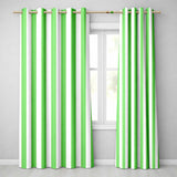 Bold Wavy Green White Halloween Stripe Seamless Pattern  Readymade Eyelet Ring Top Thermal 100% Blackout Curtains