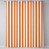Bold Wavy Orange White Halloween Stripe Seamless Pattern  Readymade Eyelet Ring Top Thermal 100% Blackout Curtains