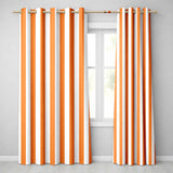 Bold Wavy Orange White Halloween Stripe Seamless Pattern  Readymade Eyelet Ring Top Thermal 100% Blackout Curtains
