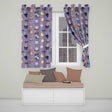 Cute Kawaii Halloween Witch Pumpkin Spider Seamless Pattern Purple Background  Readymade Eyelet Ring Top Thermal 100% Blackout Curtains