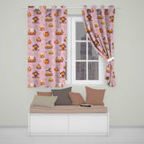 Cute Kawaii Halloween Pumpkin Candy Scarecrow Seamless Pattern Pink Background  Readymade Eyelet Ring Top Thermal 100% Blackout Curtains