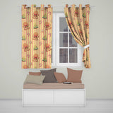 Gingerbread Man Cookies Candy Cane on Cream Beige Stripe Background Seamless  Readymade Eyelet Ring Top Thermal 100% Blackout Curtains