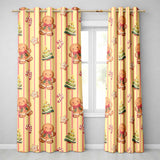 Gingerbread Man Cookies Candy Cane on Cream Beige Stripe Background Seamless  Readymade Eyelet Ring Top Thermal 100% Blackout Curtains