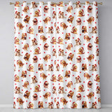 Cute Christmas Puppies Santa Hat on Light Cream Background Seamless Pattern  Readymade Eyelet Ring Top Thermal 100% Blackout Curtains