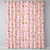 Cute Gingerbread Cookies Candy House on Pastel Pink Background Seamless Pattern  Readymade Eyelet Ring Top Thermal 100% Blackout Curtains