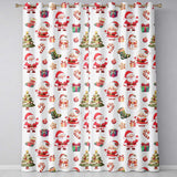 Christmas Gingerbread Man Tree Gift Snowman on Light Grey Background Seamless  Readymade Eyelet Ring Top Thermal 100% Blackout Curtains