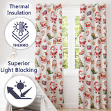 Christmas Gingerbread Man Tree Gift Snowman on Light Grey Background Seamless  Readymade Eyelet Ring Top Thermal 100% Blackout Curtains