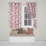 Snowman Snow Globe Poinsettia Christmas on Soft Pink Background Seamless  Readymade Eyelet Ring Top Thermal 100% Blackout Curtains