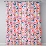 Cute Snowman Snow Globe Poinsettia Christmas on Mauve Pink Background Seamless  Readymade Eyelet Ring Top Thermal 100% Blackout Curtains